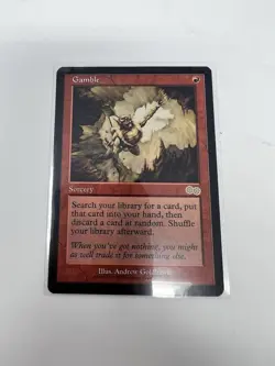 MTG Magic the Gathering Gamble Urza's Saga EX Excellent Condition Vintage - Image 1