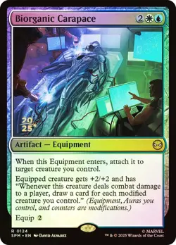 MTG FOIL Biorganic Carapace (Prerelease) (Marvel's Spider-Man) - Promo #124 - Image 1