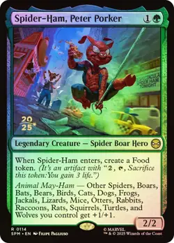 MTG FOIL Spider-Ham, Peter Porker (Prerelease) (Marvel's Spider-Man) - Promo - Image 1