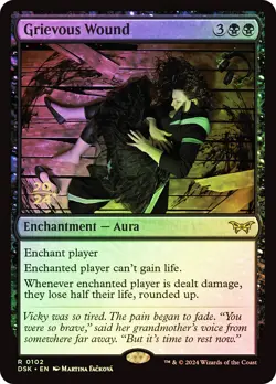 MTG FOIL Grievous Wound (Prerelease) (Duskmourn: House of Horror) - Promo #102 - Image 1