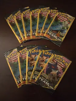 Lot Of 12 - Pokemon Sun & Moon Team Up 3 Card Pack Factory Sealed - Image 1