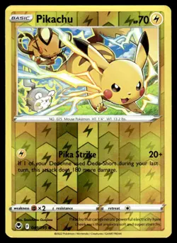 Pikachu 049/195 Common Silver Tempest Pokemon Reverse Holo LP - Image 1