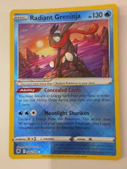 Pokemon TCG Radiant Greninja Holo Card 046/189 Near Mint - Image 1