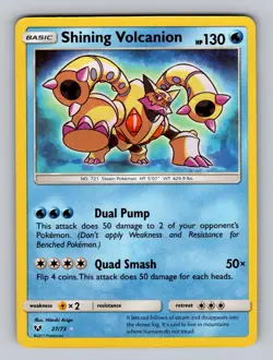 Shining Volcanion 27/73 Rare Shining Shining Legends Pokemon Holo Near Mint - Image 1