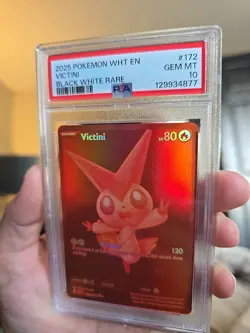 Pokemon Victini Full Art Black White Rare White Flare #172 PSA 10 Gem Mint - Image 1