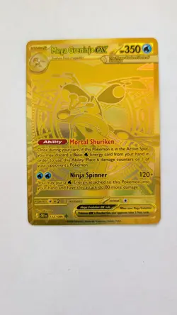 Pokemon TCG Chaos Rising Mega Greninja Ex Hyper Rare 122/086 GOLD Pack Fresh - Image 1
