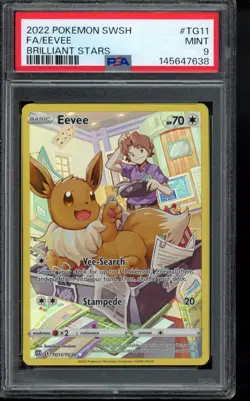 2022 Eevee #TG11 Pokemon Brilliant Stars PSA 9 - Image 1