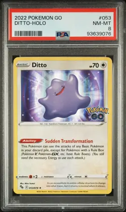 2022 POKEMON GO 53 DITTO HOLO - PSA 8 LOW POP! - Image 1