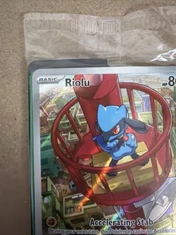Pokemon SEALED Riolu 010 Black Star Promo Mega Evolution Full Art Holo /Coin TCG - Image 4