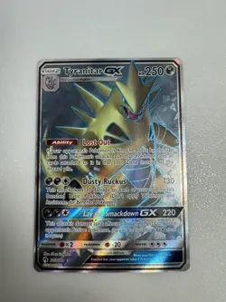 Pokemon Tyranitar GX SM Lost Thunder Full Art Holo #203/214 250 HP English - Image 2