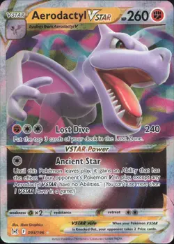 Aerodactyl VSTAR 093/196 Holo VSTAR Rare Lost Origin Pokemon Near Mint - Image 1