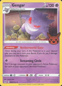 Gengar (2022 Copyright Date) 066/196 Holo Trick or Trade BOOster 2023 Pokemon NM - Image 1