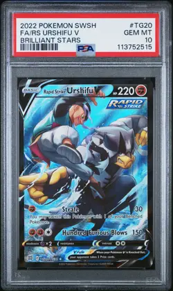 2022 Pokemon Brilliant Stars #TG20 Fa/Rs Urshifu V Brilliant Stars PSA 10 - Image 1