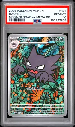 2025 POKEMON MEP EN-ME BLACK STAR PROMO #027 HAUNTER PSA 10 - Image 1