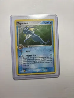 Pokemon Vaporeon 6/17 POP Series 3 Holo Rare Water 70 HP Card 2006 - Image 1