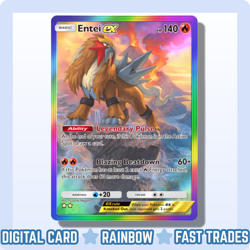 [DIGITAL] Pokemon TCG Pocket - 🔥 Entei ex RAINBOW FULL ART - Secluded Springs - Image 1