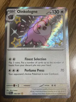 Oinkologne 208/091 Shiny Rare Paldean Fates Pokemon Holo - Image 1