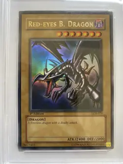 Yu-GI-Oh! - PSA 7 1st Edition LOB-070 Red Eyes Black Dragon - N/A Print - Image 3