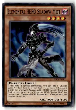 Elemental HERO Shadow Mist SDHS-EN001 HERO Strike Yu-Gi-Oh Unlimited MP - Image 1