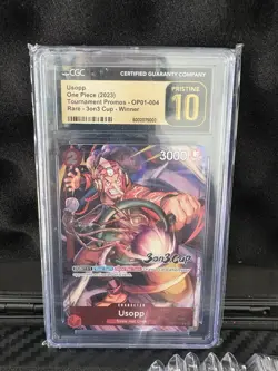 2023 OP01-004 Usopp Top Prize 3 On 3 Cup Promo One Piece Card CGC 10 PRISTINE - Image 1