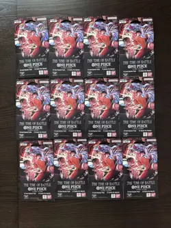 One Piece OP16 The Time Of Battle Sleeved Booster Packs Lot of 12 SEALED / NEW ! - Image 1