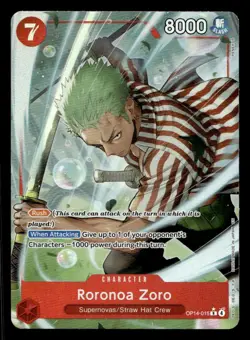One Piece TCG The Azure Sea's Seven #OP14-015 Roronoa Zoro - Image 1