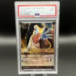 Disney Lorcana Ravensburger First Chapter Hades Enchanted 205/204 Foil PSA 9 - Image 1