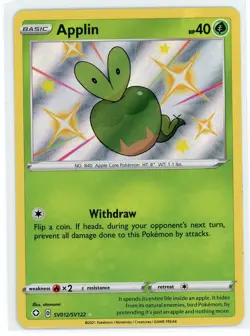 Pokemon TCG - Applin SV12/SV122 - Shining Fates - Baby Shiny Holo Rare - Image 1