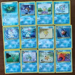 Lot of 12 Vintage Pokemon Cards Water Type TCG Rare Collection See Pictures - Image 1
