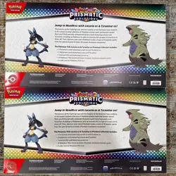 2 x Pokemon Prismatic Evolutions Lucario EX and Tyranitar EX Premium Collection - Image 2