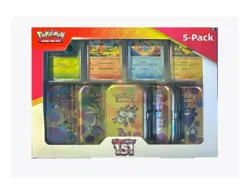Pokemon TCG Scarlet & Violet 151 Mini Tin Costco 5-Pack Sealed - Bulbasaur Char. - Image 1
