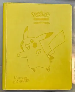 2019 Ultra Pro Yellow Pikachu PRO-Binder, Leather, 9 Pocket Pokemon TCG - Image 1