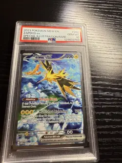 Zapdos EX 202/165 Scarlet & Violet 151 Special Illustration Rare Pokemon PSA 10 - Image 3