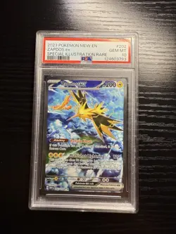 Zapdos EX 202/165 Scarlet & Violet 151 Special Illustration Rare Pokemon PSA 10 - Image 5
