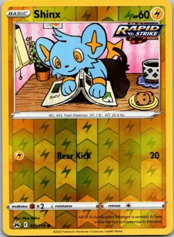 Shinx 039/159 Common Crown Zenith Pokemon Reverse Holo Near Mint - Image 1