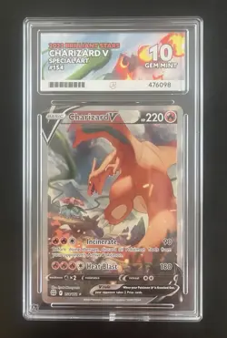 Pokemon Charizard v Alt Art Brilliant Stars 154/172 Ace 10 Perfect Subgrades - Image 1