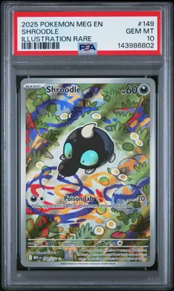 2025 POKEMON MEG EN-MEGA EVOLUTION ILLUSTRATION RARE #149 SHROODLE PSA 10 - Image 1