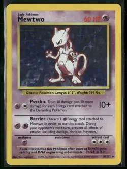 Pokemon Base Set Mewtwo 10/102 Holo Rare Unlimited WOTC Vintage MP / HP - Image 1