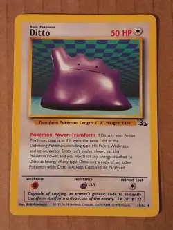 Pokemon Ditto 18/100 Fossil Rare LP See Pictures - Image 1
