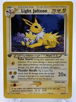 Pokemon Light Jolteon 1st Edition 48/105 Neo Destiny Rare Eevee Evolution WOTC - Image 1