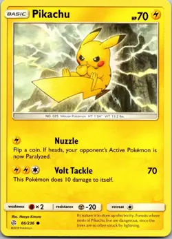 Pikachu 66/236 Common Cosmic Eclipse Pokemon Near Mint - Image 1