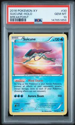 2016 POKEMON XY BREAKPOINT #30 SUICUNE-HOLO PSA 10 - Image 2