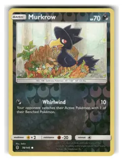 Murkrow 78/145 Common Guardians Rising Pokemon Reverse Holo Near Mint - Image 1