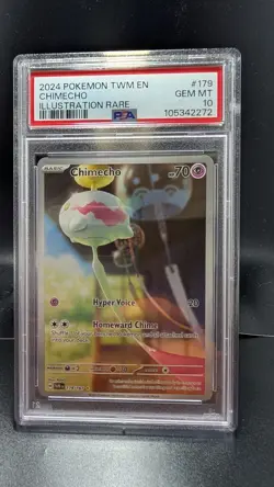 💎PSA 10 GEM MINT💎 Pokemon ⭐Chimecho⭐ 179 Twilight Masquerade Illustration Rare - Image 1