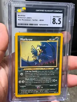 Murkrow 46/64 CGC 8.5 Pokemon 2001 Neo Revelation 1st Edition - Image 1