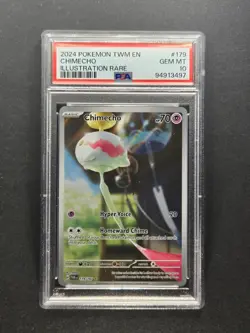 PSA 10 GEM MINT Pokemon Chimecho 179 Twilight Masquerade Illustration Rare - Image 1
