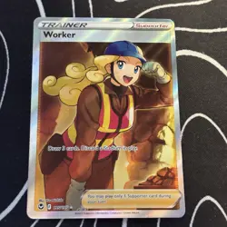 Worker Pokemon TCG Silver Tempest 195/195 Ultra Rare Full Art Holo English 2022 - Image 1
