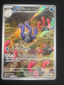 Pokemon Wugtrio - Illustration Rare SV: Paldean Fates 224/091 NM - Image 1