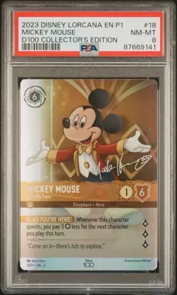 PSA 8 MICKEY MOUSE FOIL 18/P1 DISNEY LORCANA D100 COLLECTOR’S EDITION ENGLISH - Image 1