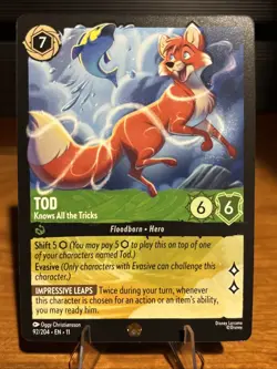 Disney Lorcana - Tod - Knows All The Tricks - Winterspell Non-Foil 92/204 - Image 1